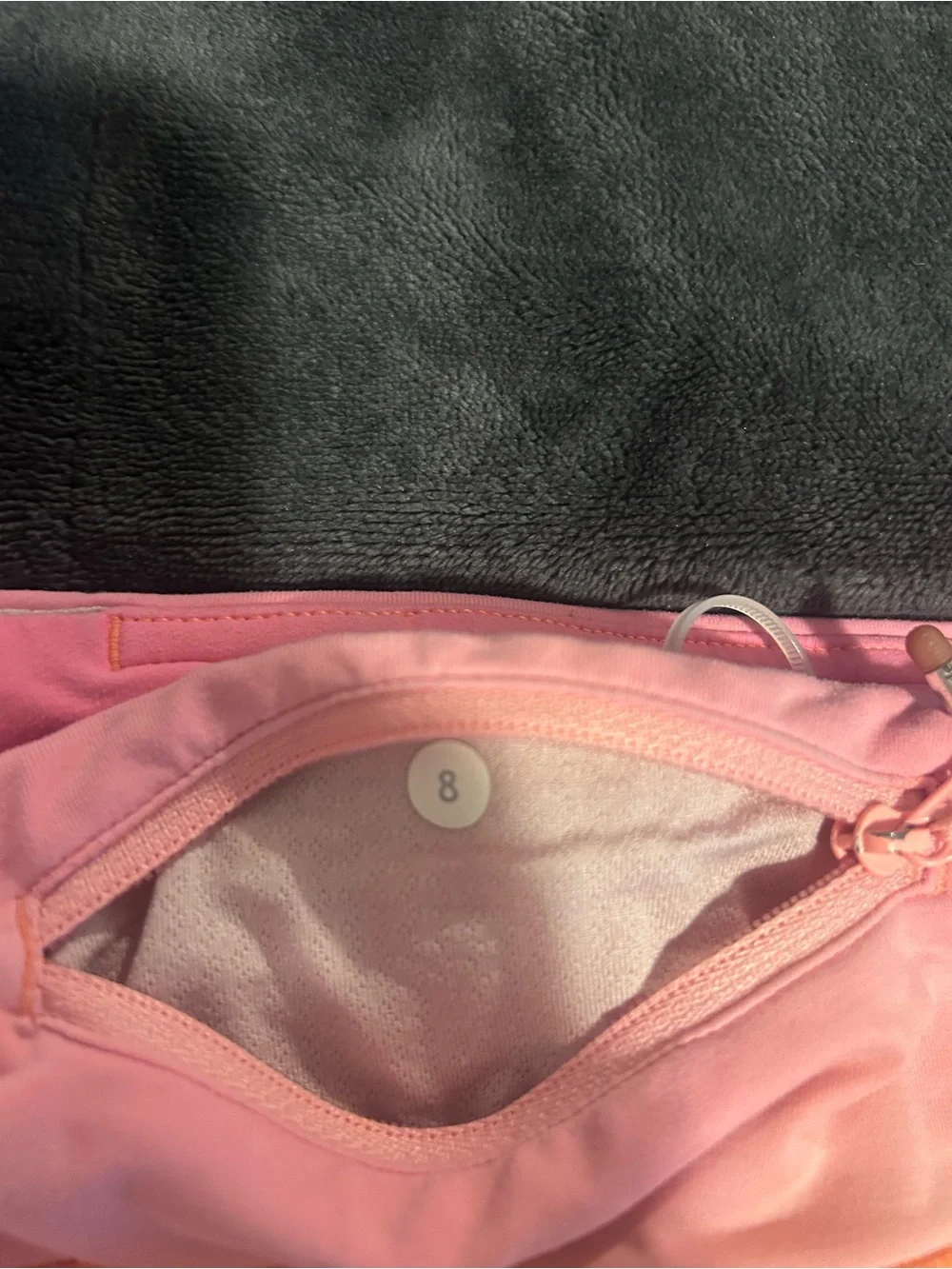 lululemon athletica Pink Waistband Orange Striped Running Shorts